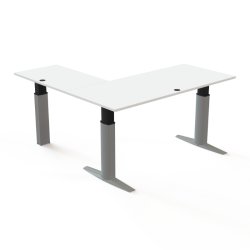 ConSet H�ve S�nkebord 180x180 - 501-23 - Hvid bordplade - s�lv stel