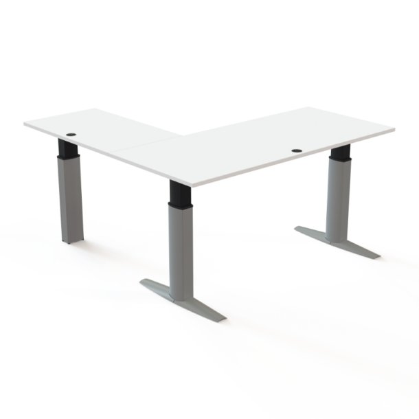 ConSet H�ve S�nkebord 180x180 - 501-23 - Hvid bordplade - s�lv stel