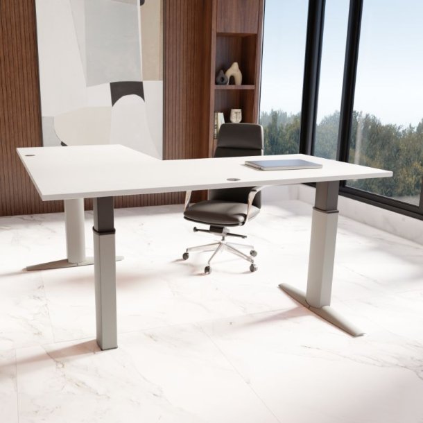 ConSet H�ve S�nkebord 180x180 - 501-23 - Hvid bordplade - s�lv stel