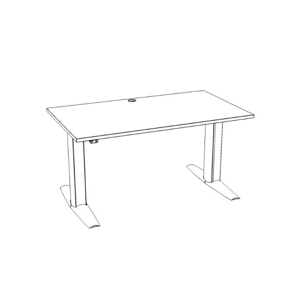 ConSet H�ve S�nkebord 140x80 - 501-23 - Sort bordplade - s�lv stel