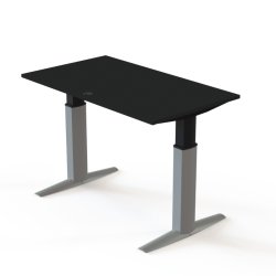 ConSet H�ve S�nkebord 140x80 - 501-23 - Sort bordplade - s�lv stel