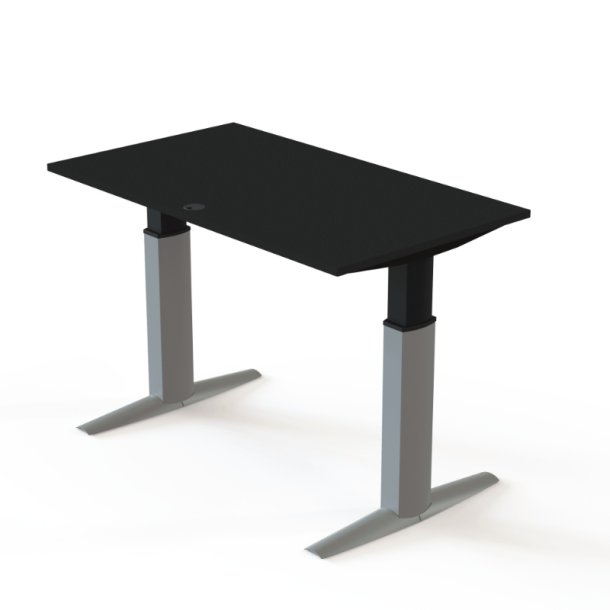 ConSet H�ve S�nkebord 140x80 - 501-23 - Sort bordplade - s�lv stel