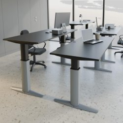ConSet H�ve S�nkebord 140x80 - 501-23 - Sort bordplade - s�lv stel