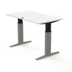 ConSet H�ve S�nkebord 140x80 - 501-23 - Hvid bordplade - s�lv stel