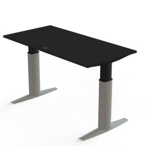 ConSet H�ve S�nkebord 160x80 - 501-23 - Sort bordplade - s�lv stel