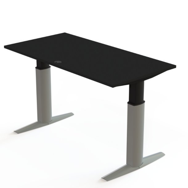 ConSet H�ve S�nkebord 160x80 - 501-23 - Sort bordplade - s�lv stel
