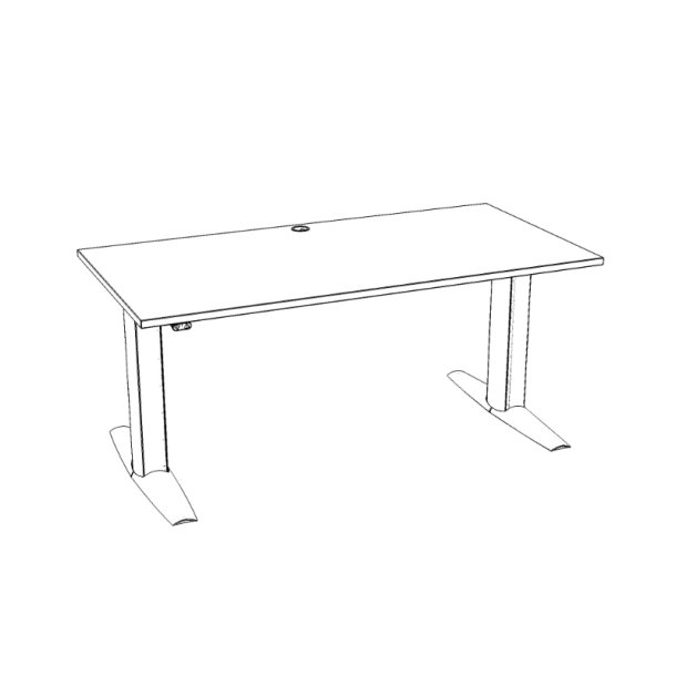 ConSet H�ve S�nkebord 160x80 - 501-23 - Hvid bordplade - s�lv stel
