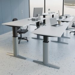 ConSet H�ve S�nkebord 160x80 - 501-23 - Hvid bordplade - s�lv stel