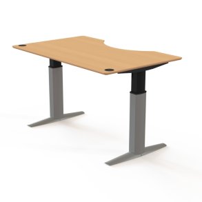 ConSet H�ve S�nkebord 160x100 - 501-23 - B�g bordplade - s�lv stel