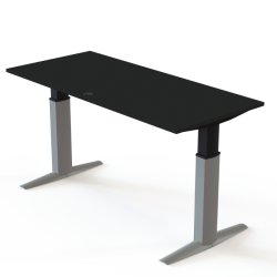 ConSet H�ve S�nkebord 180x80 - 501-23 - Sort bordplade - s�lv stel