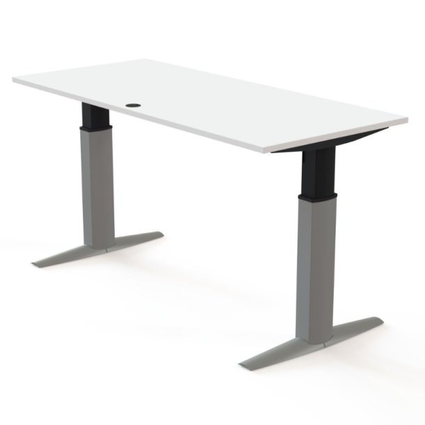 ConSet H�ve S�nkebord 180x80 - 501-23 - Hvid bordplade - s�lv stel