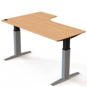 ConSet H�ve S�nkebord 180x120 - 501-23 - B�g bordplade - s�lv stel