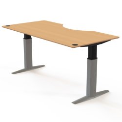 ConSet H�ve S�nkebord 200x100 - 501-23 - B�g bordplade - s�lv stel