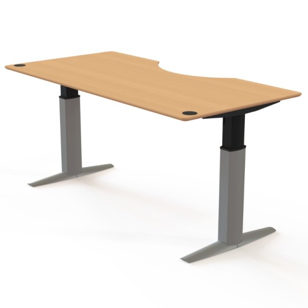 ConSet H�ve S�nkebord 200x100 - 501-23 - B�g bordplade - s�lv stel