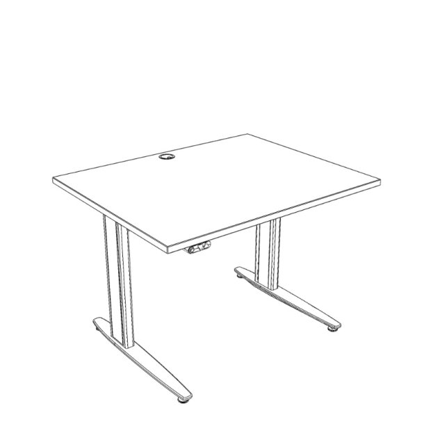 ConSet H�ve S�nkebord 100x80 - 501-25 - Hvid bordplade - s�lv stel