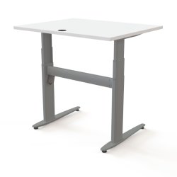 ConSet H�ve S�nkebord 100x80 - 501-25 - Hvid bordplade - s�lv stel
