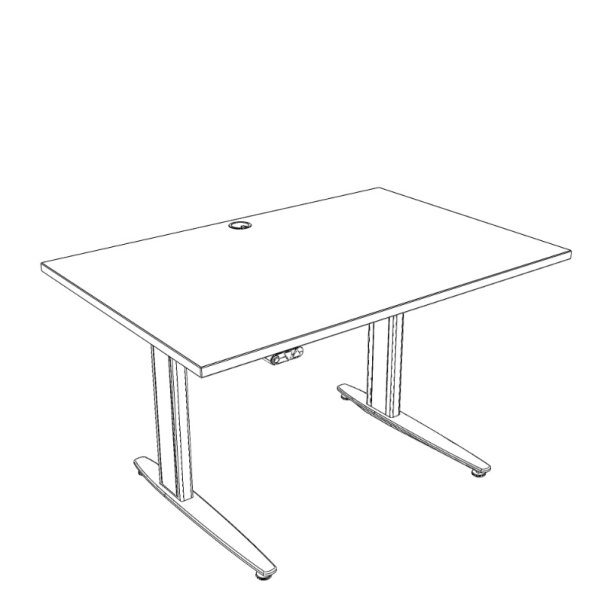 ConSet H�ve S�nkebord 120x80 - 501-25 - Sort bordplade - s�lv stel