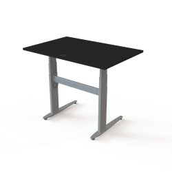 ConSet H�ve S�nkebord 120x80 - 501-25 - Sort bordplade - s�lv stel