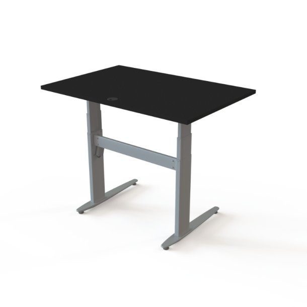 ConSet H�ve S�nkebord 120x80 - 501-25 - Sort bordplade - s�lv stel