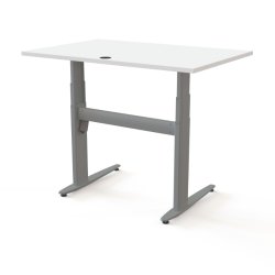 ConSet H�ve S�nkebord 120x80 - 501-25 - Hvid bordplade - s�lv stel