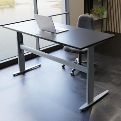 ConSet H�ve S�nkebord 140x80 - 501-25 - Sort bordplade - s�lv stel
