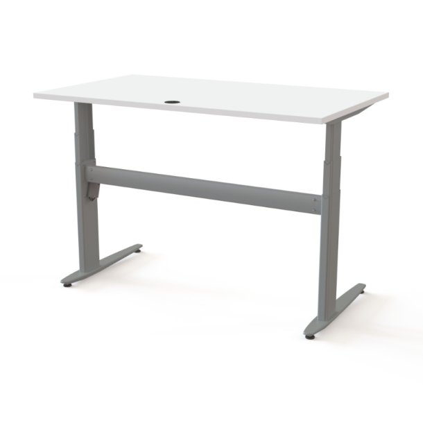 ConSet H�ve S�nkebord 140x80 - 501-25 - Hvid bordplade - s�lv stel