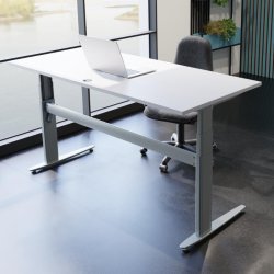 ConSet H�ve S�nkebord 140x80 - 501-25 - Hvid bordplade - s�lv stel