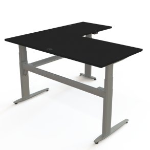 ConSet H�ve S�nkebord 160x160 - 501-25 - Sort bordplade - s�lv stel