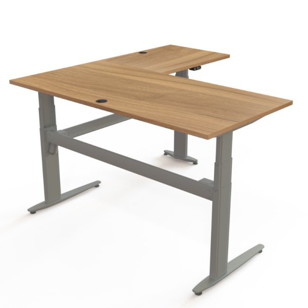 ConSet H�ve S�nkebord 160x160 - 501-25 - Valn�d bordplade - s�lv stel