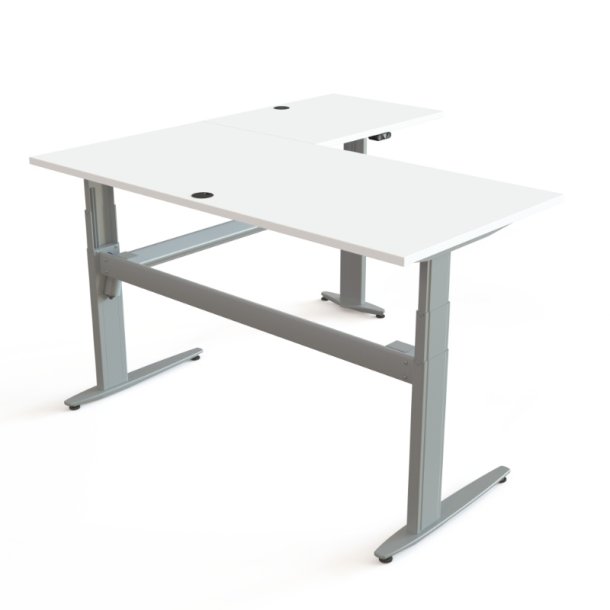 ConSet H�ve S�nkebord 160x160 - 501-25 - Hvid bordplade - s�lv stel