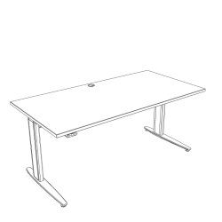 ConSet H�ve S�nkebord 160x80 - 501-25 - Sort bordplade - s�lv stel
