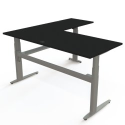 ConSet H�ve S�nkebord 180x180 - 501-25 - Sort bordplade - s�lv stel