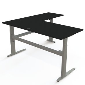 ConSet H�ve S�nkebord 180x180 - 501-25 - Sort bordplade - s�lv stel