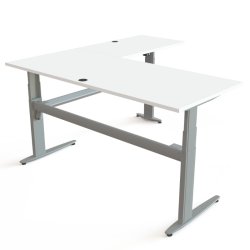 ConSet H�ve S�nkebord 180x180 - 501-25 - Hvid bordplade - s�lv stel