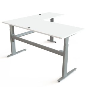 ConSet H�ve S�nkebord 180x180 - 501-25 - Hvid bordplade - s�lv stel