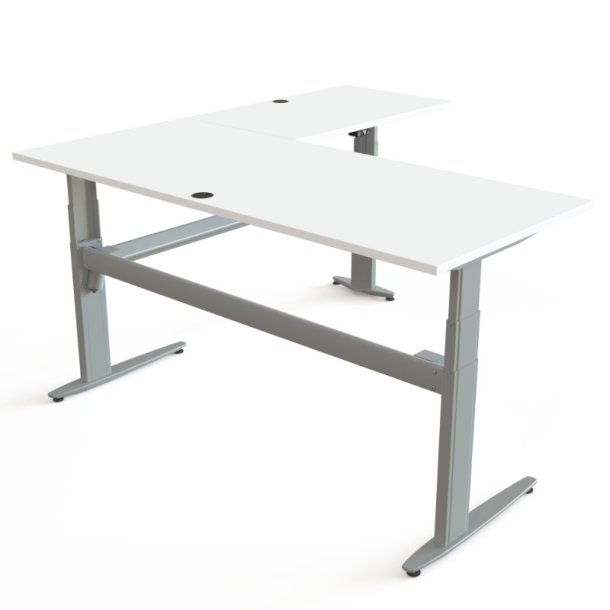 ConSet H�ve S�nkebord 180x180 - 501-25 - Hvid bordplade - s�lv stel