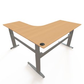 ConSet H�ve S�nkebord 180x180 - 501-25 - B�g bordplade - s�lv stel