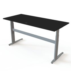 ConSet H�ve S�nkebord 180x80 - 501-25 - Sort bordplade - s�lv stel