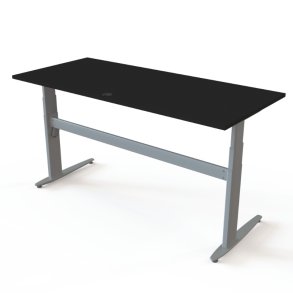 ConSet H�ve S�nkebord 180x80 - 501-25 - Sort bordplade - s�lv stel