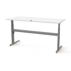 ConSet H�ve S�nkebord 180x80 - 501-25 - Hvid bordplade - s�lv stel