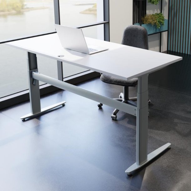 ConSet H�ve S�nkebord 180x80 - 501-25 - Hvid bordplade - s�lv stel