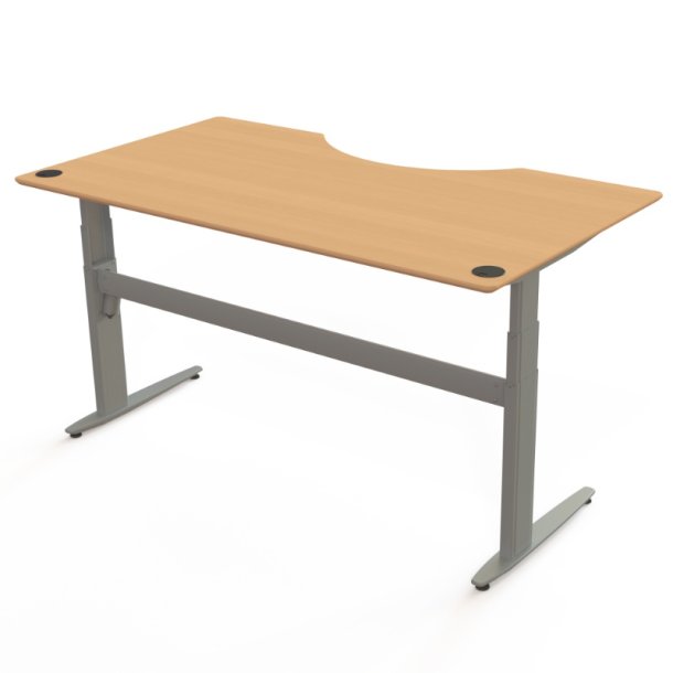 ConSet H�ve S�nkebord 180x100 - 501-25 - B�g bordplade - s�lv stel