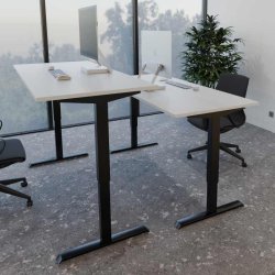 ConSet Hve Snkebord 120x80 - 501-33 - hvid bordplade - Sort stel