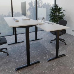 ConSet Hve Snkebord 80x80 - 501-33 - hvid bordplade - Sort stel