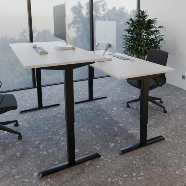 ConSet Hve Snkebord 80x80 - 501-33 - hvid bordplade - Sort stel