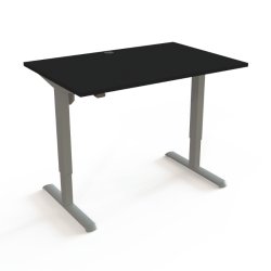 ConSet H�ve S�nkebord 120x80 - 501-33 - Sort bordplade - s�lv stel