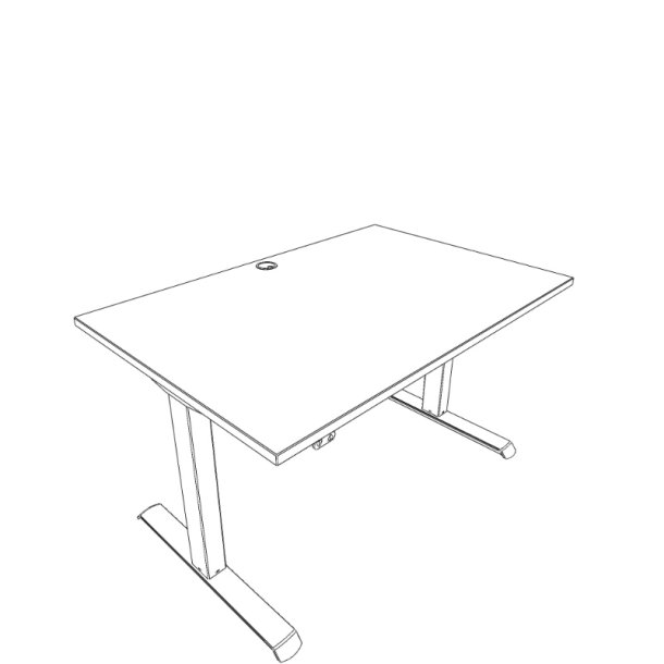 ConSet H�ve S�nkebord 120x80 - 501-33 - Sort bordplade - s�lv stel