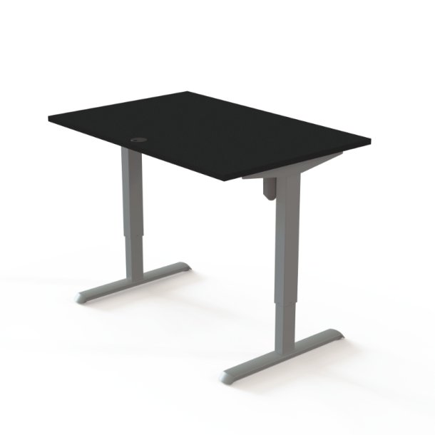 ConSet H�ve S�nkebord 120x80 - 501-33 - Sort bordplade - s�lv stel