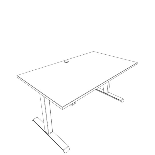 ConSet H�ve S�nkebord 140x80 - 501-33 - Sort bordplade - s�lv stel