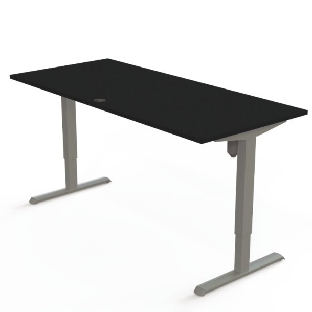 ConSet H�ve S�nkebord 180x80 - 501-33 - Sort bordplade - s�lv stel